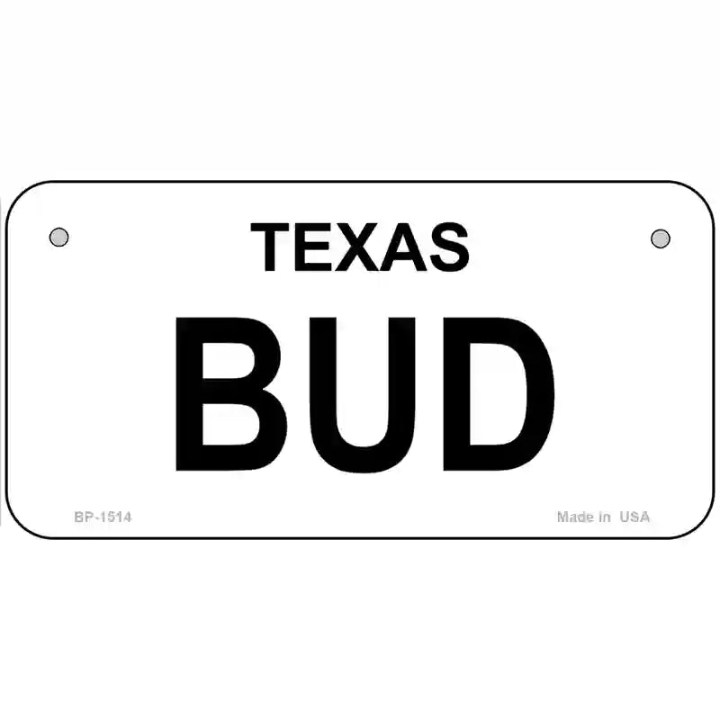 BUD Metal License Plate 6" x 3" (BP)