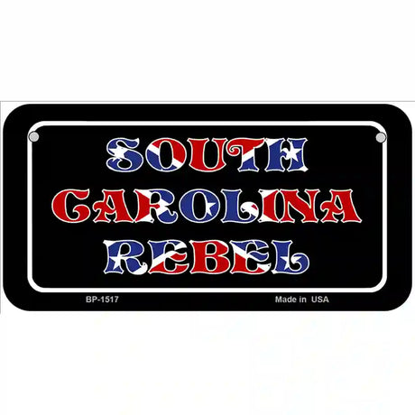 South Carolina Rebel Metal Novelty License Plate 6" x 3" (BP)