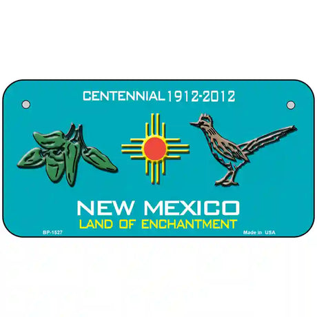 Green Chili & Road Runner New Mexico Metal Novelty License Plate 6" x 3" (BP)