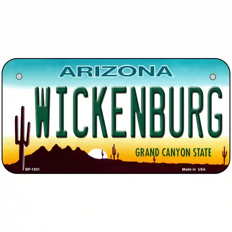 Wickenburg Arizona Metal Novelty License Plate 6" x 3" (BP)