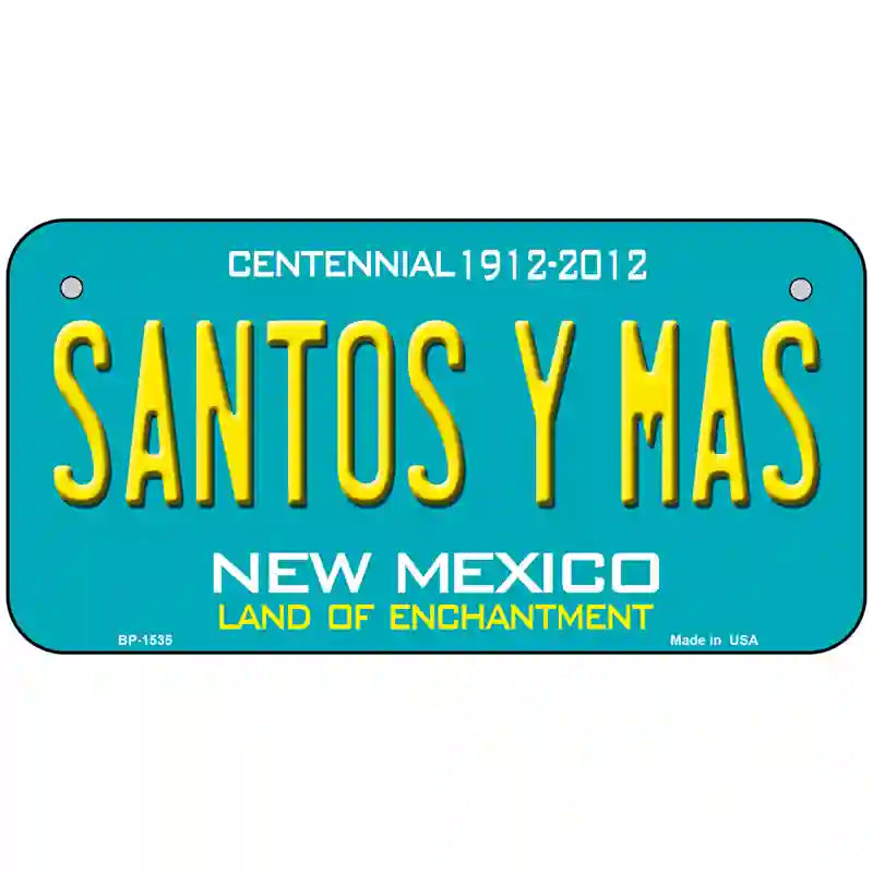 New Mexico Santos Y Mas Novelty Metal License Plate 6" x 3" (BP)