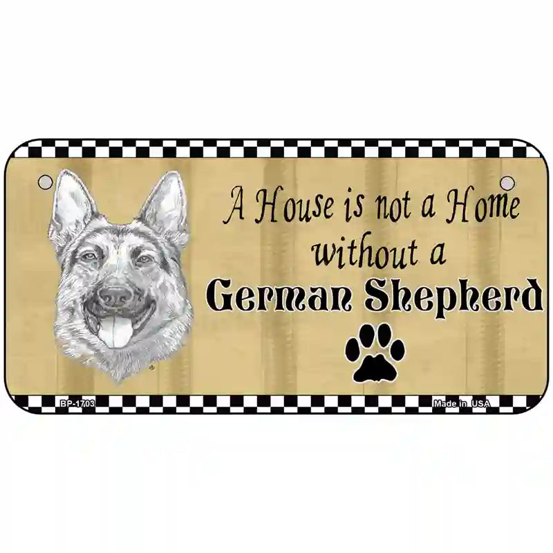 Pencil Sketch German Shepherd Metal Novelty License Plate 6" x 3" (BP)