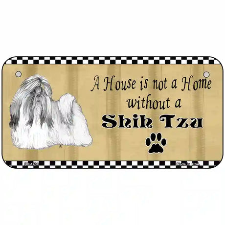 Pencil Sketch Shih Tzu Metal Novelty License Plate 6" x 3" (BP)