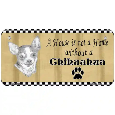 Pencil Sketch Chihuahua Metal Novelty License Plate 6" x 3" (BP)