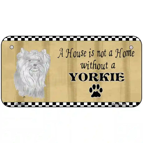 Pencil Sketch Yorkie Metal Novelty License Plate 6" x 3" (BP)