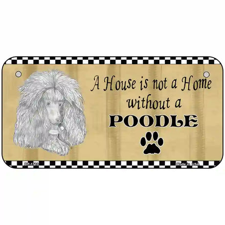 Pencil Sketch Poodle Metal Novelty License Plate 6" x 3" (BP)