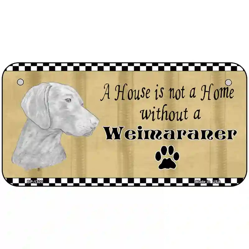 Pencil Sketch Weimaraner Metal Novelty License Plate 6" x 3" (BP)