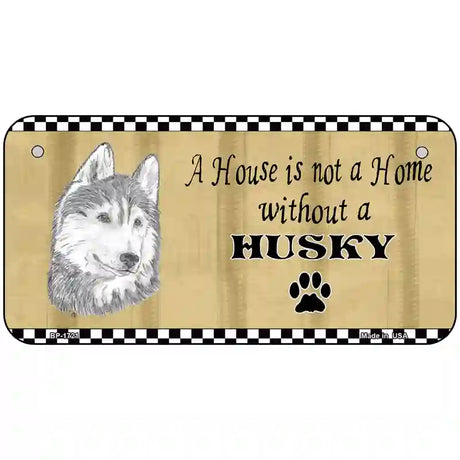 Pencil Sketch Husky Metal Novelty License Plate 6" x 3" (BP)