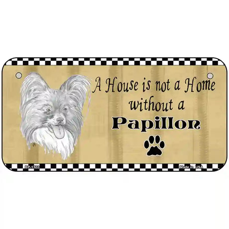 Pencil Sketch Papillon Metal Novelty License Plate 6" x 3" (BP)