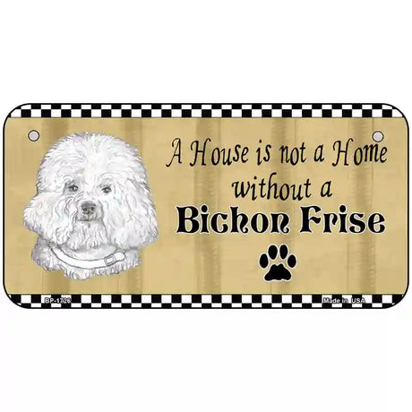 Pencil Sketch Bichon Frise Metal Novelty License Plate 6" x 3" (BP)