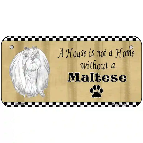 Pencil Sketch Maltese Metal Novelty License Plate 6" x 3" (BP)