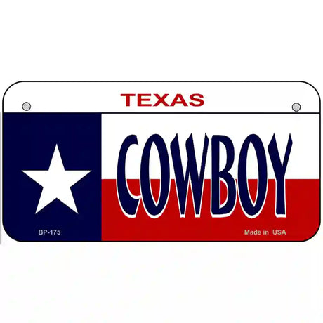 Cowboy Texas Metal Novelty License Plate 6" x 3" (BP)