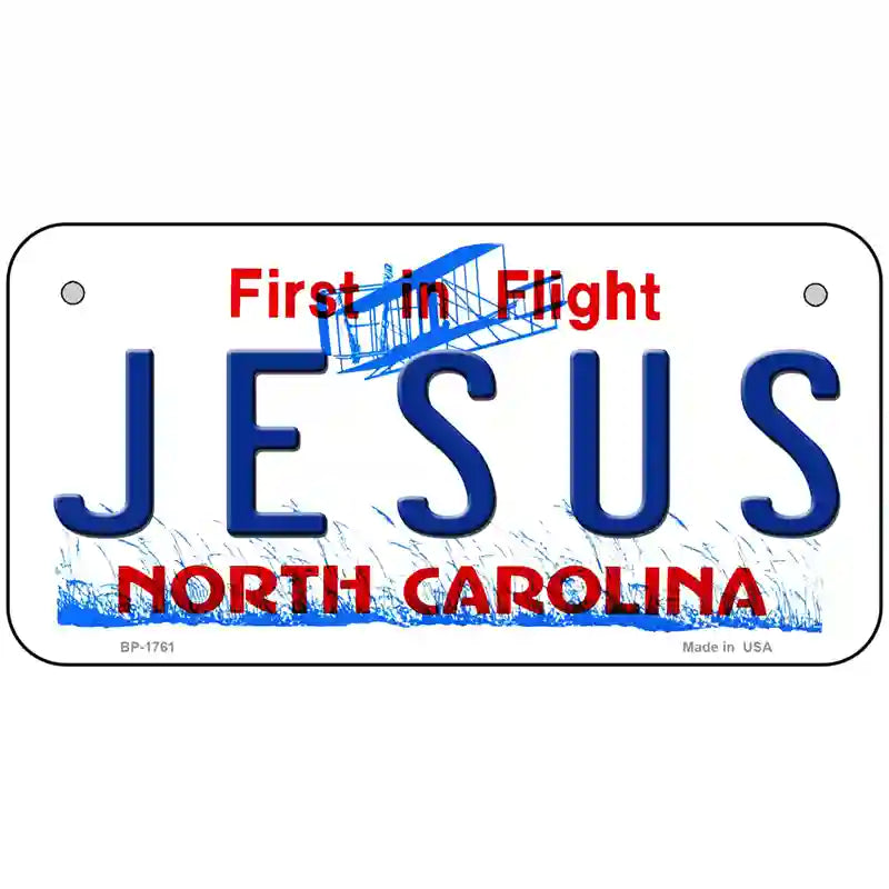 Jesus North Carolina Metal Novelty License Plate 6" x 3" (BP)