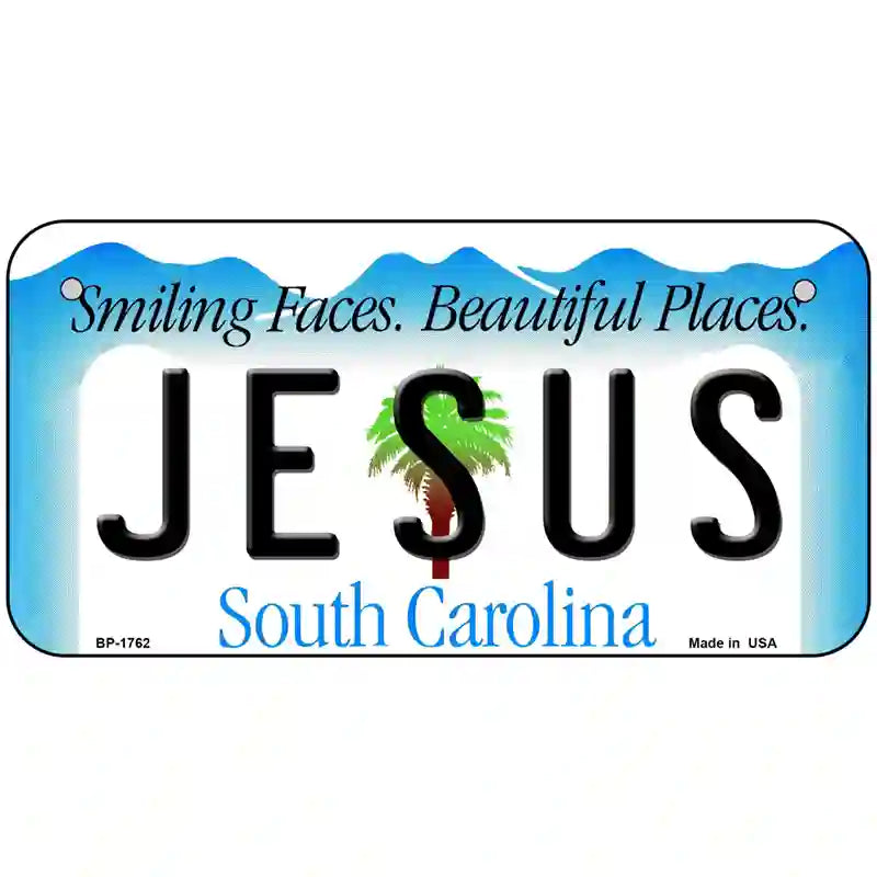 Jesus South Carolina Metal Novelty License Plate 6" x 3" (BP)