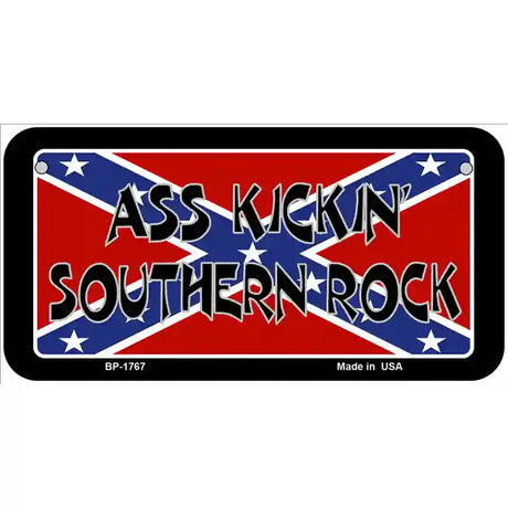 Southern Rock Confederate Flag Metal Novelty License Plate 6" x 3" (BP)