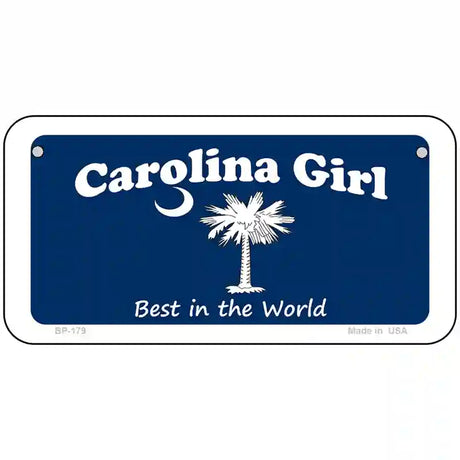 Carolina Girl Blue Metal Novelty License Plate 6" x 3" (BP)