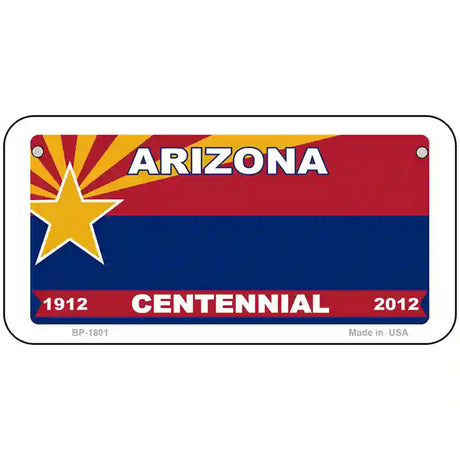 Arizona Centennial Metal Novelty License Plate 6" x 3" (BP)