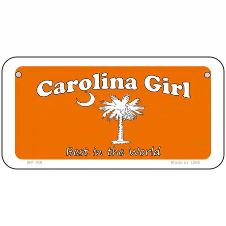 Carolina Girl Orange Metal Novelty License Plate 6" x 3" (BP)