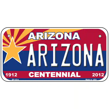 Arizona Centennial Arizona Metal Novelty License Plate 6" x 3" (BP)