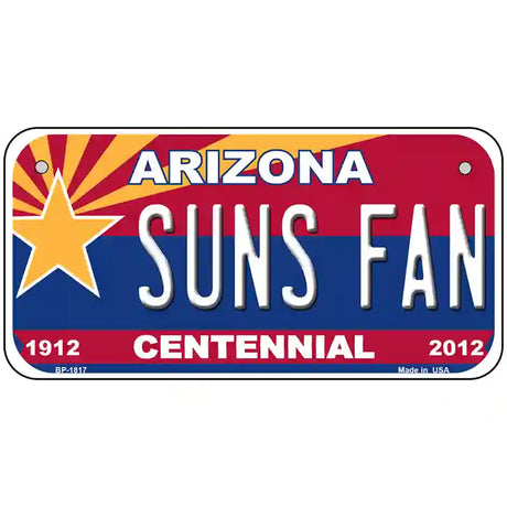 Arizona Centennial Suns Fan Metal Novelty License Plate 6" x 3" (BP)