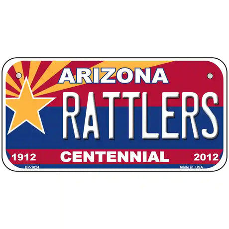 Arizona Centennial Rattlers Metal Novelty License Plate 6" x 3" (BP)