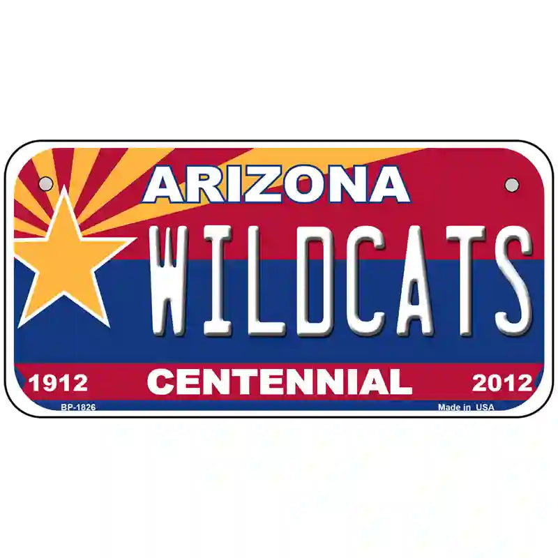 Arizona Centennial Wildcats Metal Novelty License Plate 6" x 3" (BP)