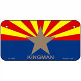 Kingman Arizona State Flag Metal Novelty License Plate 6" x 3" (BP)