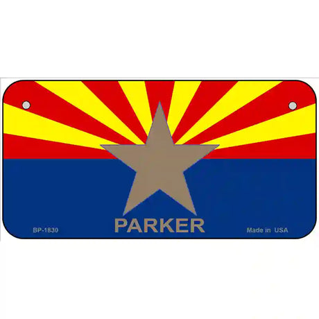 Parker Arizona State Flag Metal Novelty License Plate 6" x 3" (BP)