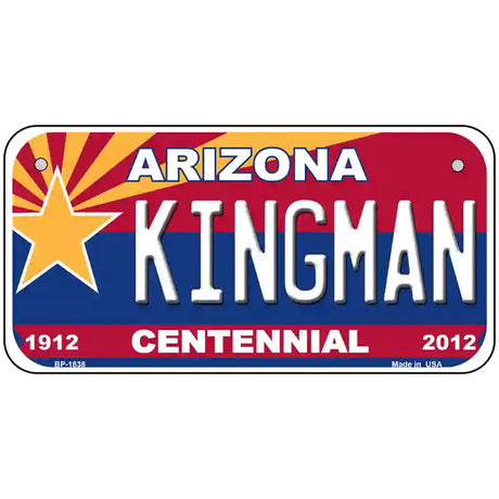 Arizona Centennial Kingman Metal Novelty License Plate 6" x 3" (BP)