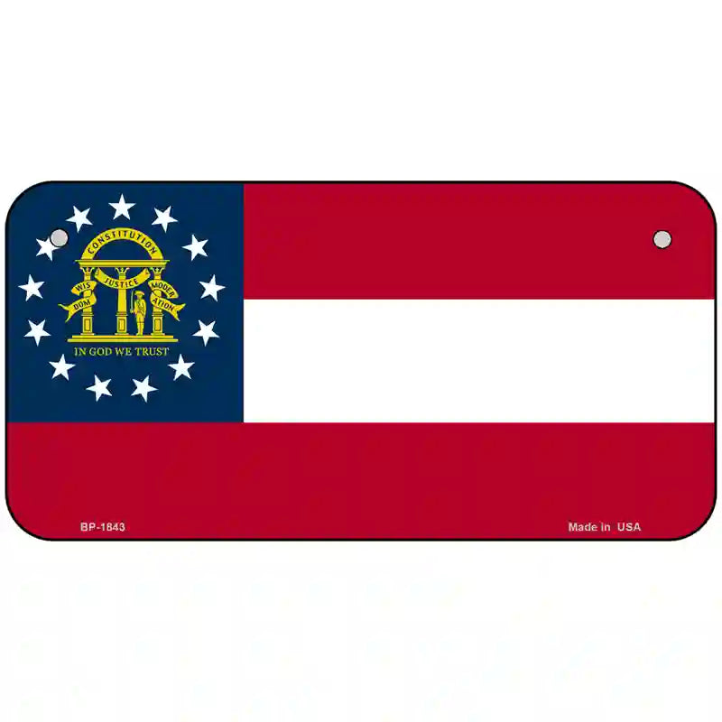 Georgia State Flag Metal Novelty License Plate 6" x 3" (BP)