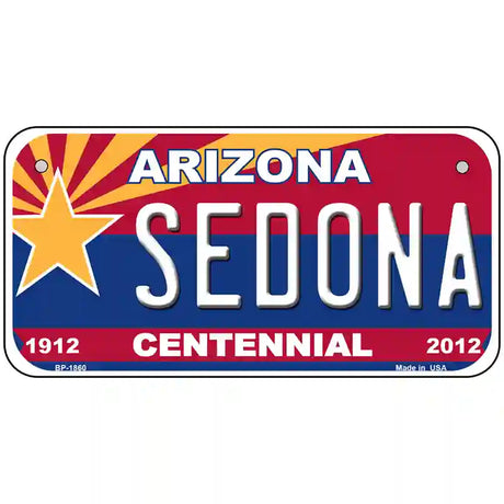 Arizona Centennial Sedona Metal Novelty License Plate 6" x 3" (BP)