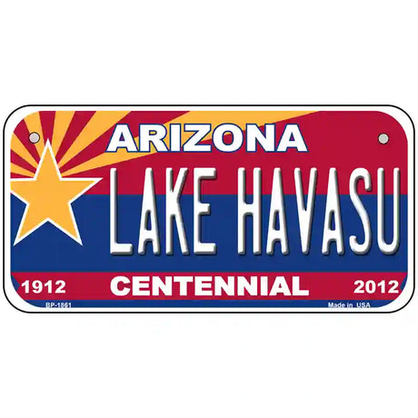 Arizona Centennial Lake Havasu Metal License Plate 6" x 3" (BP)