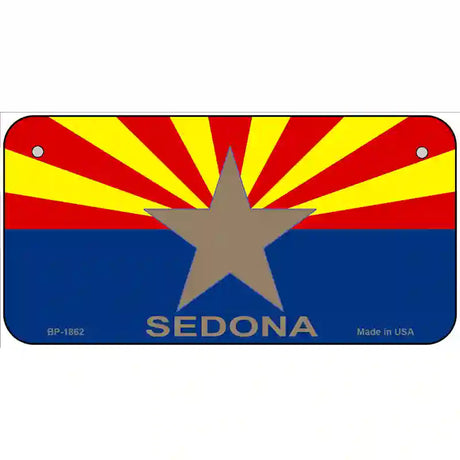 Sedona Arizona State Flag Metal Novelty License Plate 6" x 3" (BP)