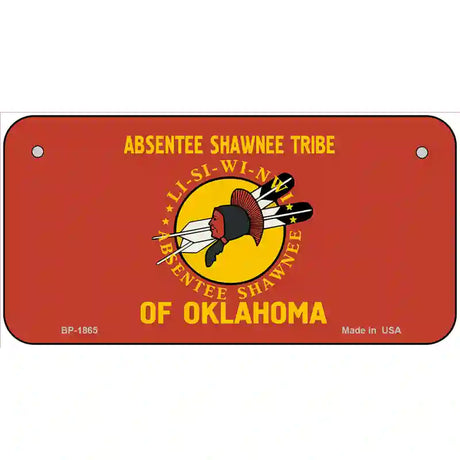 Absentee Shawnee Tribe Flag Metal Novelty License Plate 6" x 3" (BP)