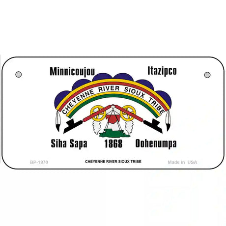 Cheyenne River Sioux Flag Metal Novelty License Plate 6" x 3" (BP)