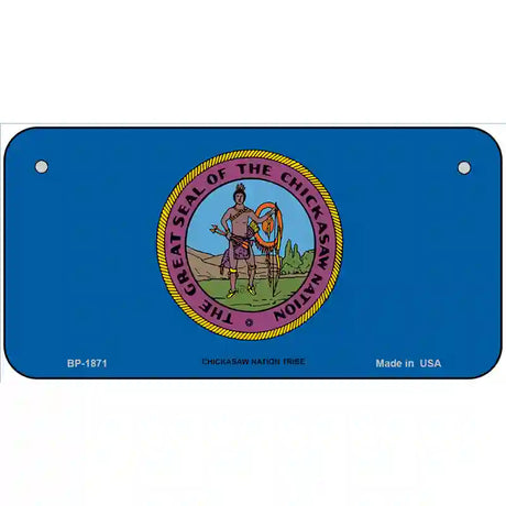 Chickasaw Nation Flag Metal Novelty License Plate 6" x 3" (BP)