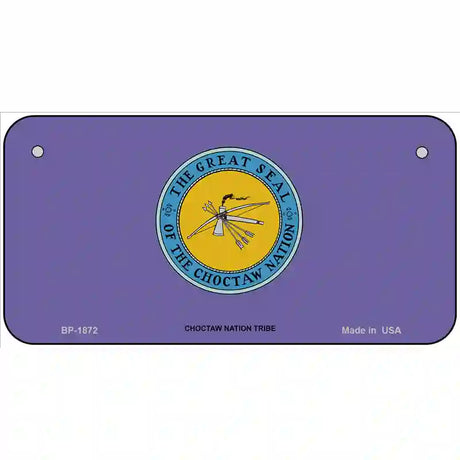 Choctaw Nation Flag Metal Novelty License Plate 6" x 3" (BP)