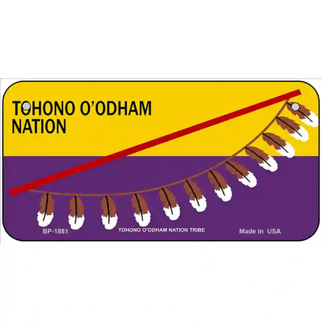 Tohono Oodham Flag Metal Novelty License Plate 6" x 3" (BP)