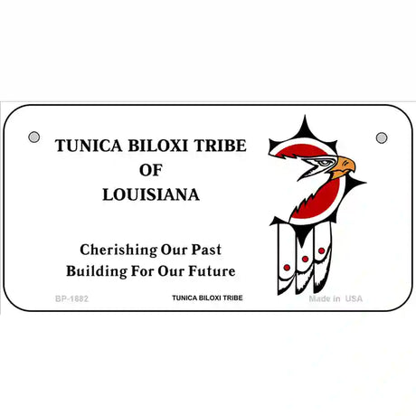 Tunica Biloxi Flag Metal Novelty License Plate 6" x 3" (BP)