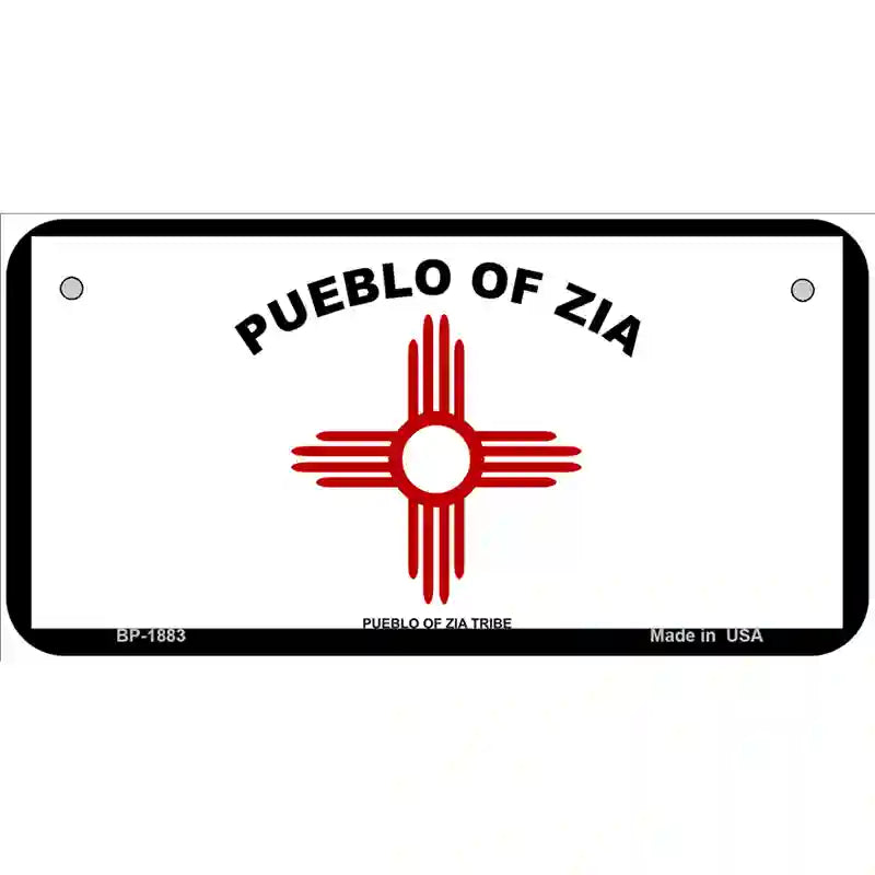 Zia Pueblo Flag Metal Novelty License Plate 6" x 3" (BP)