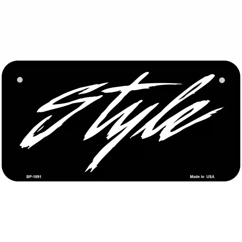 Style Metal Novelty License Plate 6" x 3" (BP)