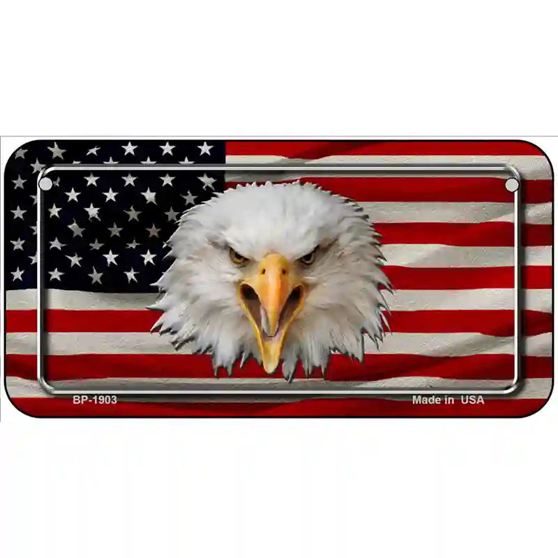 USA Eagle Metal Novelty License Plate 6" x 3" (BP)