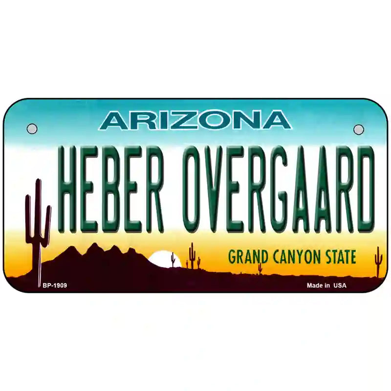 Heber Overgaard Arizona Metal Novelty License Plate 6" x 3" (BP)