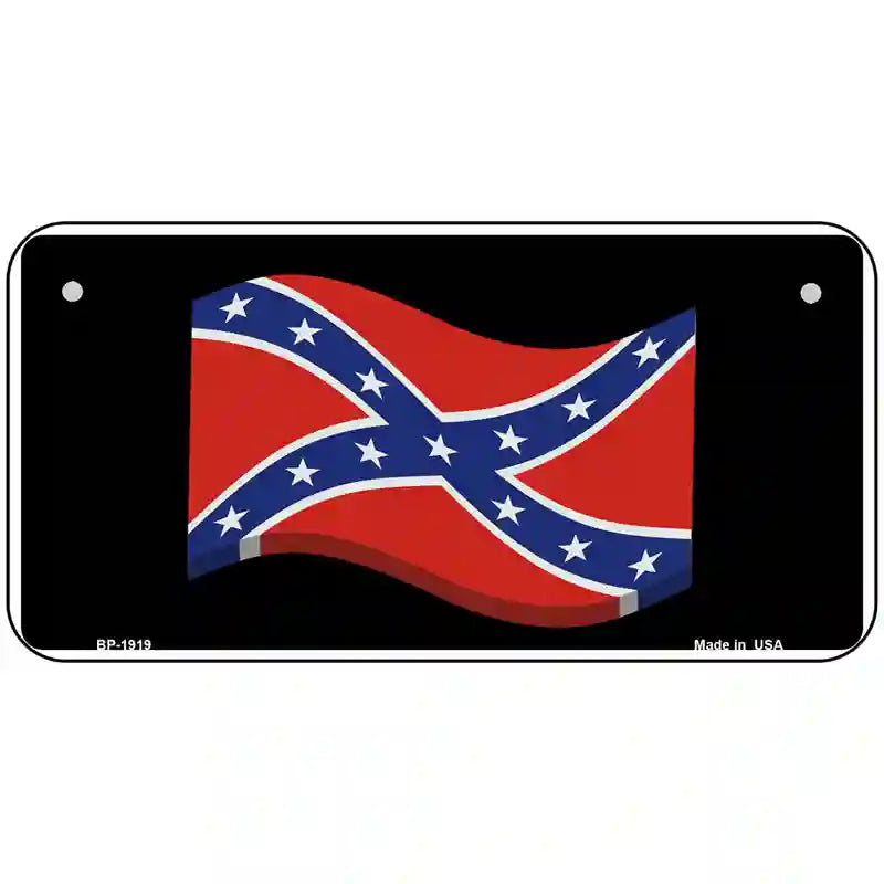 Confederate 3-D Flag Metal Novelty License Plate 6" x 3" (BP)