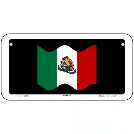 Mexico Waving Flag Metal Novelty License Plate 6" x 3" (BP)