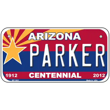 Arizona Centennial Parker Metal Novelty License Plate 6" x 3" (BP)