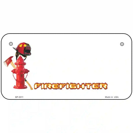 Firefighter Metal Novelty License Plate 6" x 3" (BP)