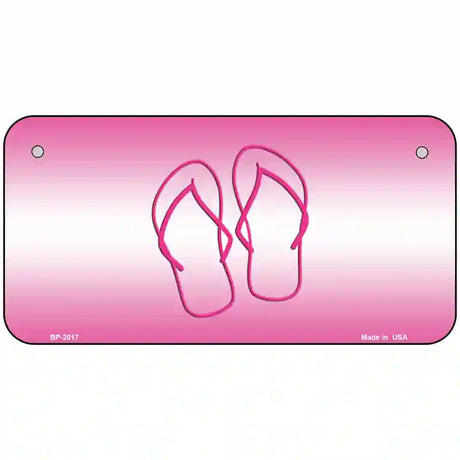 Flip Flops Pink Metal Novelty License Plate 6" x 3" (BP)