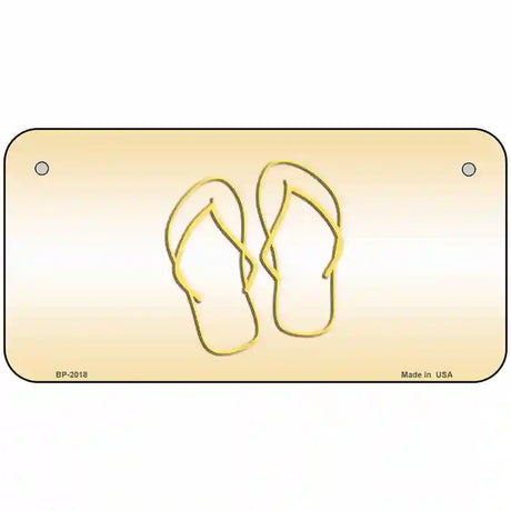 Flip Flops Yellow Metal Novelty License Plate 6" x 3" (BP)