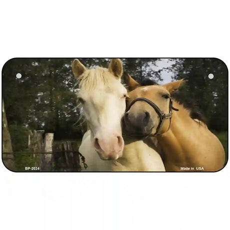 Horses Sweet On Each Other Metal Novelty License Plate 6" x 3" (BP)